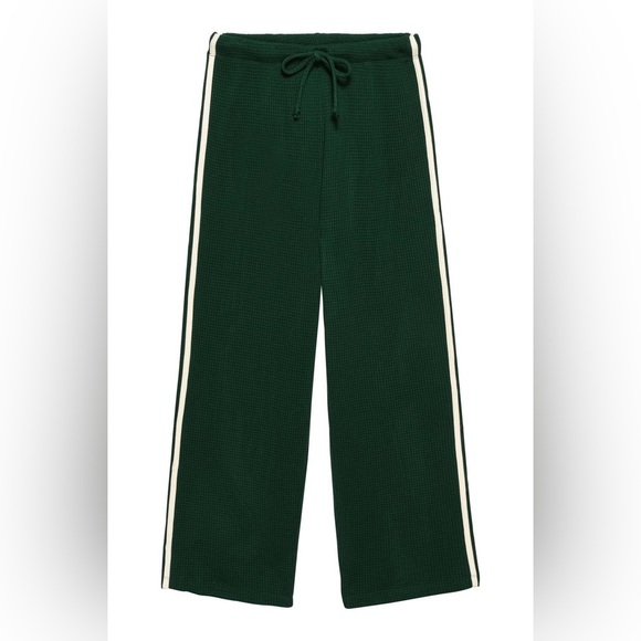 DONNI. Pants - Donni Thermal Green Cropped Stripe Pants XXS